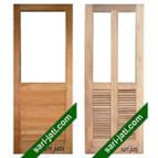 solid wood louvre glass door