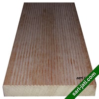 Decking outdoor kayu merbau ukuran 25x145 mm model anti selip tipe SDRB 25140