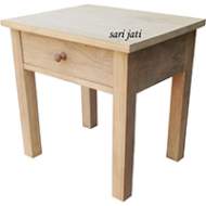 teak perhutani bed side table finishing acrylic water-based wood stain natural color Llavi NT 1C1