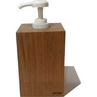 perhutani teak wood soap dispenser finishing acrylic water-based with natural color wood stain HDSC 0001