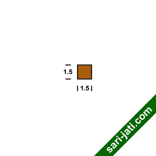 Ukuran lis dekoratif minimalis kotak segi empat 1.5 x 1.5 cm model SSM 1515